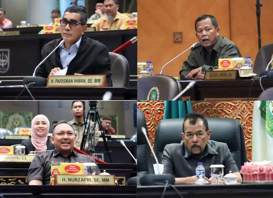 Rapat Paripurna Pembahasan Ranperda Ketertiban Umum yang diikuti Anggota DPRD Riau.