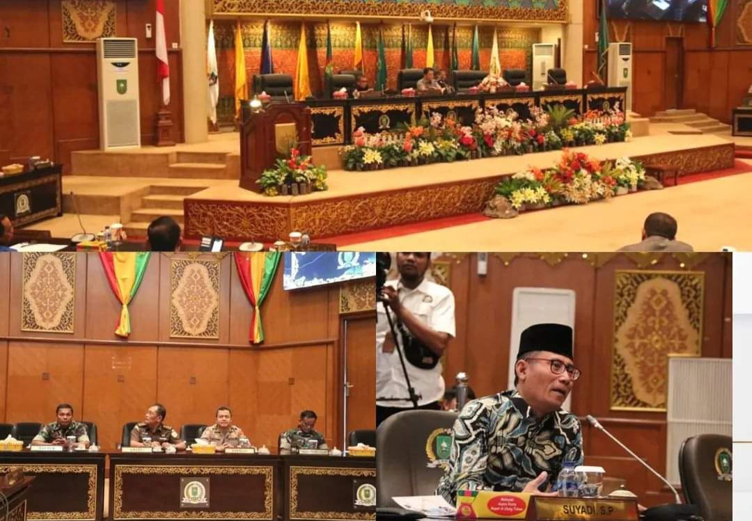 Anggota DPRD Riau dan tamu undangan dalam Rapat Paripurna LKPJ Kepala Daerah Tahun 2022.